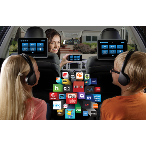 ADVSB10DD2 - Dual 10.1" Seat-Back Entertainment System Dual Android, Dual DVD, Dual SD, Dual USB & Touch-Screen Interface